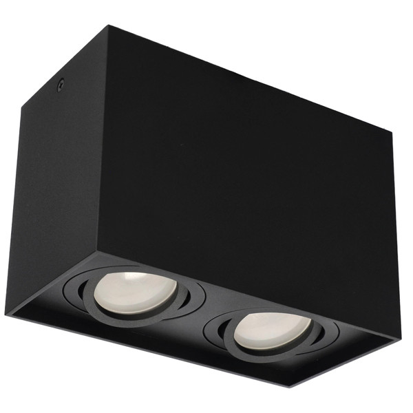 Trio led opbouwspot | Rechthoek | Biscuit | Zwart | 2x GU10